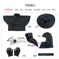 Top  Halloween Costume Plague Doctor cos Medieval R Punk Style Long Robe Crow Beak Birdman Set