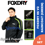 FOXDRY 05 V2 Waterproof Raincoat Baju Hujan Rainsuit Jacket Pongee Fabric