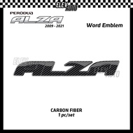 Perodua Alza 2009 - 2021 Word Emblem ALZA SE Rear Word Car Emblem Carbon Fiber Black Logo Accessorie