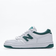 New Balance 480 รองเท้ากระดานสูงต่ํากันลื่นและทนต่อการสึกหรอในสีขาวสีเขียว