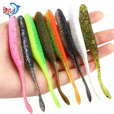 RoseWood Stick Worm Fishing Lure Softbait Salted Straight Tail 7.5cm 9cm 11cm Perfect Swimming Plast
