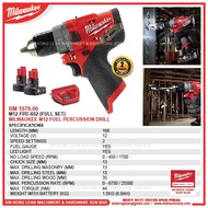 MILWAUKEE M12 FPD-602 (FULL SET) M12 FUEL PERCUSSION DRILL M12 FPD