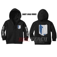 🎐  ATTACK ON TITAN ANIME AOT HOODIES KIDS ZIPPER JACKET