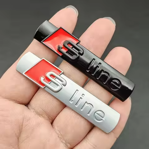 2pcs 3D Metal Sline Logo S LINE Emblem Car Fender Badge Sticker For Audi A1 A2 A3 A4 A5 A6 A7 Q2 Q3 