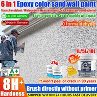 ✨8H+ Hardness✨ 6IN1 epoxy color sand wall paint 1000ml wall latex paint exterior wall paint cat dind