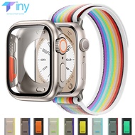 Upgrade Ultra Case+Trail Strap for Apple Watch Band 44mm 45mm Nylon Correa Bracelet IWatch Series 8 7 6 Se Change To Ultra Cover