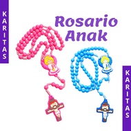 CATHOLIC CHILDREN'S ROSARY NECKLACE – 8MM CHALK BEAD CATHOLIC ROSARY/ SEKAMI ROSARY/