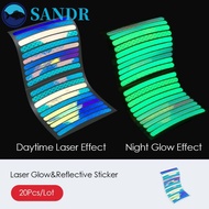 SANDR Laser Glow-in-the-dark Sticker, Laser Glow Rainbow Reflective Rainbow Reflective Sticker, Glow