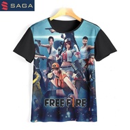 SAGA Free Fire Kids T-Shirt Cartoon Tv Animation 3D Game Free Fire 04Ff002 For Ages 1-12 Years - Ban