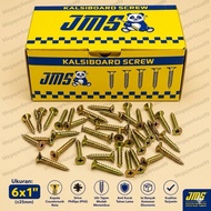 JMS Kalsiboard Screws 6 x 1 inch (1000 Pcs) - 25mm Gold Wood Plywood Gypsum Screws