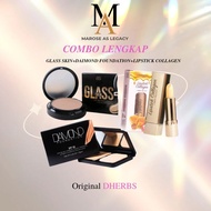 DHERBS COMBO LENGKAP(GLASS SKIN+D.FOUNDATION+LIPS COLLAGEN)meakup skincare face