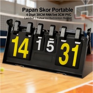 38cm 38cm Scoreboard Portable 4-Digit Scoreboard for Futsal, Volleyball, Badminton, Football, Basket