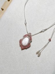 蠟線編織/粉鈣沸石項鍊