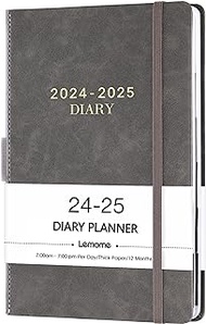 2024 Diary - Daily Planner 2024 from January 2024 - December 2024, Appointment Book 5-3/4" x 8-1/2", Daily Hourly Planner with Monthly Tabs, Inner Pocket, Pen Loop, Bookmarks