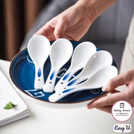 White Ceramic Spoon Soup Spoon/Chinese Spoon /Flatware/Table Spoon/Dessert Spoon