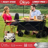 Outdoor Trolley  5'/8'inch Wagon Foldable Cart Beach Shopping Camping Cart with Storage Basket Garde