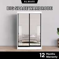 ✅ Free Install ✅ Almari Baju /Wardrobe Sliding Door /Anti-Jump Wardrobe/4ft x 6ft/ 4x6 /Closet /衣橱 /