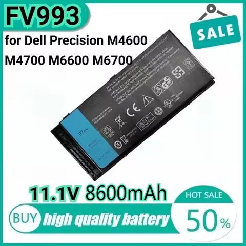 New FV993 11.1V 97Wh 8600mAh Laptop Battery for Dell Precision M4600 M4700 M6600 M6700 M6800 M4800 9