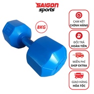 8kg plastic dumbbells with anti-break steel core and high-quality plastic shell, stuffed gym plastic