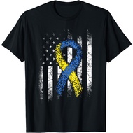 Down Syndrome Awareness Us Flag Shirt Dad Mom Down Syndrome T-Shirt