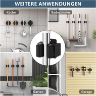 【BAI】-12PCS Broom and Mop Holder Heavy Duty Garden Tool Organizer Rack Rake and Shovel Handle Stainl