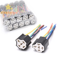 [RiseLargeS] Ceramic Car relay holder,5 pins Auto relay socket 5 pin relay connector plug Ceramic Relay Holder Seat High Relay With Pins new