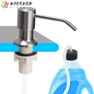 MIOSHOP Soap Dispenser No-spill Bathroom Extension Tube Detergent Stainless Steel Lotion Dispenser