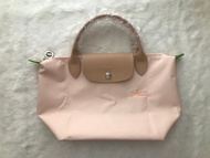 New 100% Genuine goods longchamp Le Pliage Green Handbag S foldable green short handle waterproof Canvas Shoulder Bags small  size Tote Bag L1621919P64 Pink color