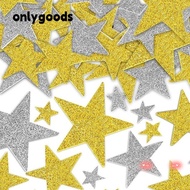 in stock ONLYY 200pcs Glitter Star Foam Stickers, Paper 4 Sizes, 5.5cm+4.5cm+3.5cm+2.5cm Sparkly Foa