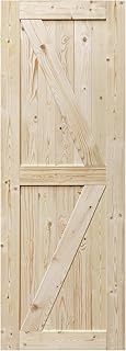 S&Z TOPHAND 30 in. x 84 in. Barn Door, 20/24/28/30/32/36/38/40/42/46in Unfinished British Brace Barn