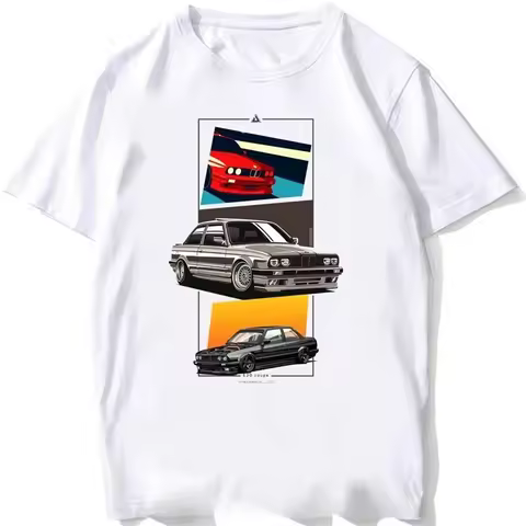 tshirt Retro Germany EUDM - E34 M5 Tshirts Old Legend E30 M3 Classic Car T-Shirt Casual Tops White G
