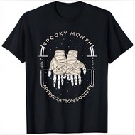 趣味潮流风，“SPOOKY MONTH APPRECIATION SOCIETY”，纯棉透气，万圣节元素印花 T 恤