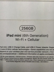 全新iPad Mini 6代 256GB 5G Cellular插卡+WiFi