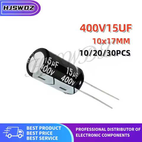 10-30PCS 400V15UF 10X17MM 15uf 400v 10*17mm 400v15uf Electrolytic capacitor Brand New In Stock