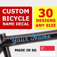 SG Wholesale Bicycle Bike Ebike Custom Name Decal Sticker for Brompton Java Pikes Sava Foldable Bicycles or Helmets