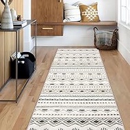 Runner Rug 2x5 Boho Geometric Area Rugs: Small Washable Kitchen Entryway Rug, Soft Non Slip Moroccan