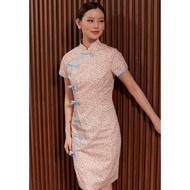 Mandarin Peony - MARIANNE Ribbon Cheongsam Dress - Coquette inspired Cotton Qipao Imlek