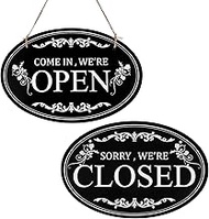 Open and Closed Business Sign, 11.8x7.9inch Double Sided Reversible Come in We're Open and Sorry We'