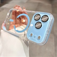 Glacier Blue Comes with Lens Film Magnetic Phone Case Suitable for Apple iPhone 18 17 16 Pro max Sho