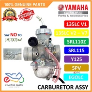 CARBURETOR ASSY LAGENDA SRL 110Z 115 135LC V1 V2  EGOLC Y125 RXZ CARBURETOR ASSY MIKUNI CARBURETOR 100% ORIGINAL YAMAHA