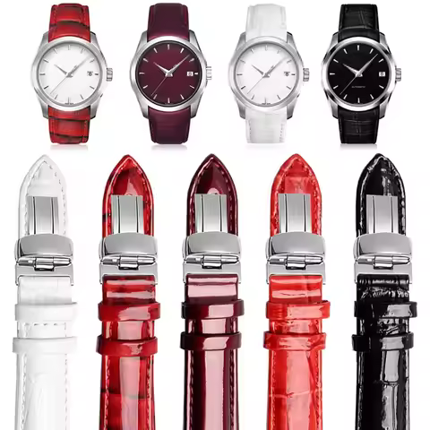 18mm Patent Leather Ladies Watch Strap for Tissot Watch Bands 1853 Woman Bracelets Female Belts for 