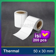 Thermal Label 50x30 mm Sticker Printer Barcode 50 x 30 1 Line 200Pcs Thermal Codeshop