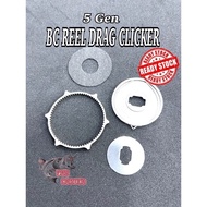 6 GEN DRAG CLICKER FOR BAITCASTING FISHING REEL BUNYI LOCENG STAINLESS STEEL PLATE