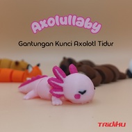 GANTUNGAN TRIDIKU Axollaby Axolotl Sleeping Articulation Keychain Cute Animal PLA