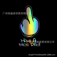 15 * 8cm Trendy Car Middle Finger Car Sticker and Creative Sticker Funny Carbon Fiber 3d Sticker