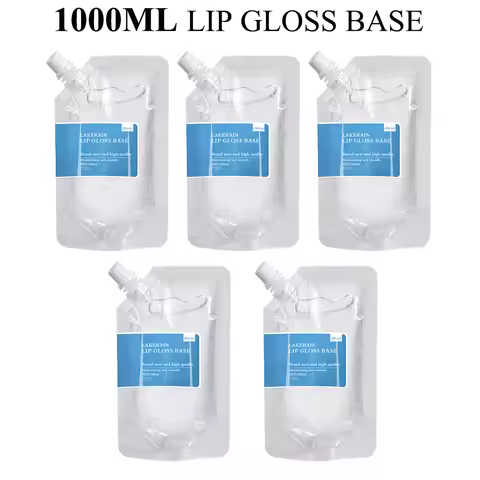 5*200ml Clear Lip Gloss Base Gel in Bulk DIY Moisturizing Lipstick Material Gel Handmade Lip Gloss W
