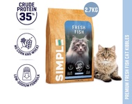 SIMPLE 2.7kg Nutrient-Rich with Added Salmon Oil Fresh Human-Grade Premium Cat Dry Food (Fish/Aussie