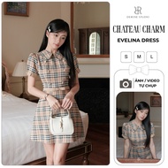 Derose Studio – Evelina Dress with checkered design, elegant cotton felt bodysuit