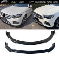 Black Front Bumper Lip Chin Spoiler PP Plastic for Mercedes E Class W213 S213 A238 C238 AMG Line 201