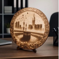 KAYU 3d Illusion Wood Carving Illustration of Art Kaaba
